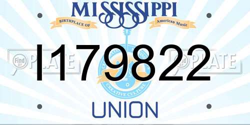 I179822 Mississippi License Plate