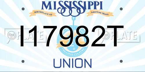 I17982T Mississippi License Plate