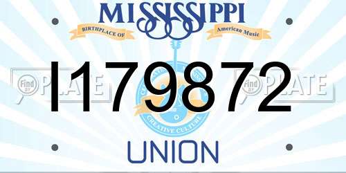 I179872 Mississippi License Plate