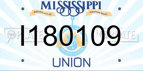 I180109 Mississippi License Plate