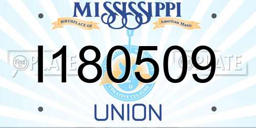 I180509 Mississippi License Plate