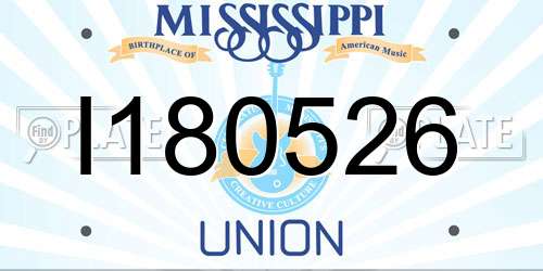 I180526 Mississippi License Plate