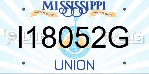 I18052G Mississippi License Plate