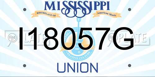 I18057G Mississippi License Plate