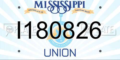 I180826 Mississippi License Plate