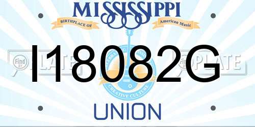 I18082G Mississippi License Plate