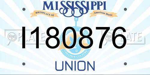 I180876 Mississippi License Plate