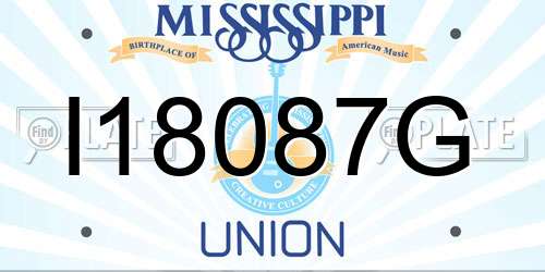 I18087G Mississippi License Plate