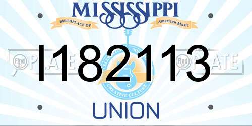 I182113 Mississippi License Plate