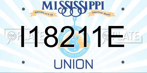 I18211E Mississippi License Plate