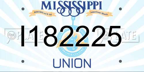 I182225 Mississippi License Plate