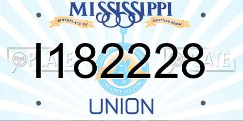 I182228 Mississippi License Plate
