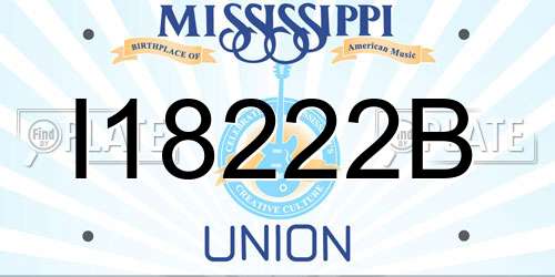 I18222B Mississippi License Plate