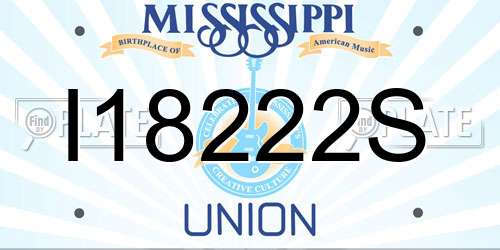 I18222S Mississippi License Plate