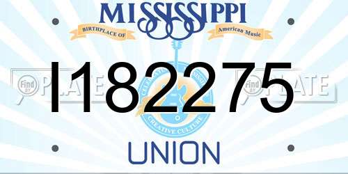 I182275 Mississippi License Plate