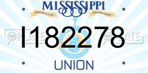 I182278 Mississippi License Plate