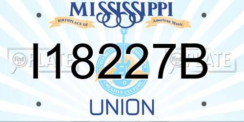 I18227B Mississippi License Plate