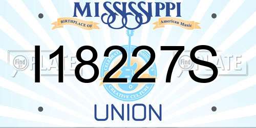 I18227S Mississippi License Plate