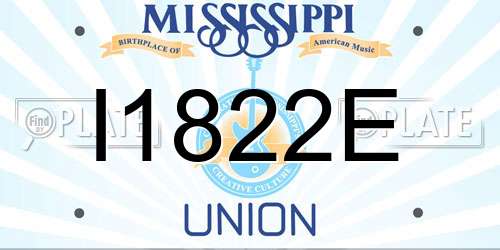 I1822E Mississippi License Plate