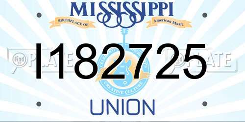 I182725 Mississippi License Plate