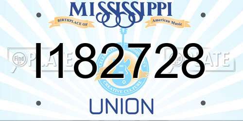 I182728 Mississippi License Plate