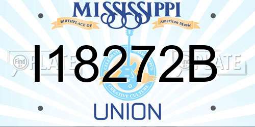 I18272B Mississippi License Plate