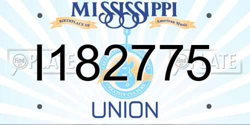 I182775 Mississippi License Plate