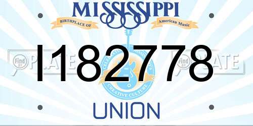 I182778 Mississippi License Plate