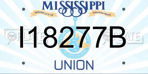 I18277B Mississippi License Plate
