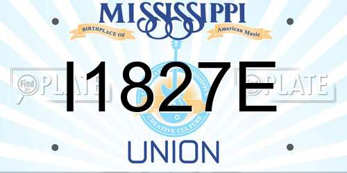 I1827E Mississippi License Plate