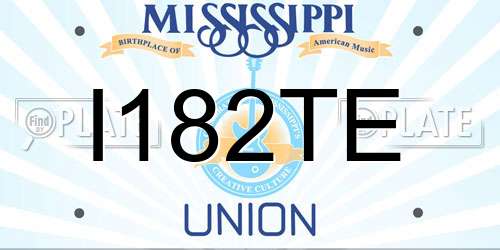 I182TE Mississippi License Plate