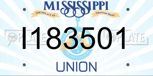 I183501 Mississippi License Plate