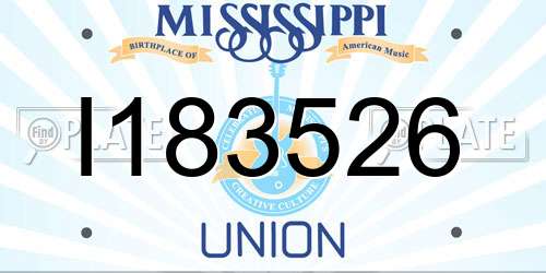 I183526 Mississippi License Plate