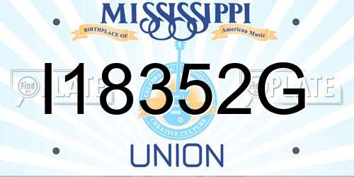I18352G Mississippi License Plate