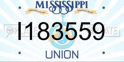 I183559 Mississippi License Plate