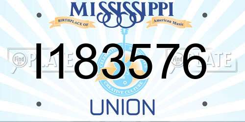 I183576 Mississippi License Plate