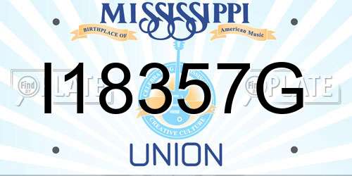 I18357G Mississippi License Plate