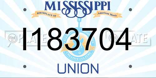 I183704 Mississippi License Plate