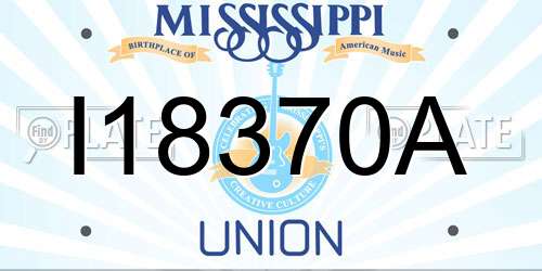 I18370A Mississippi License Plate