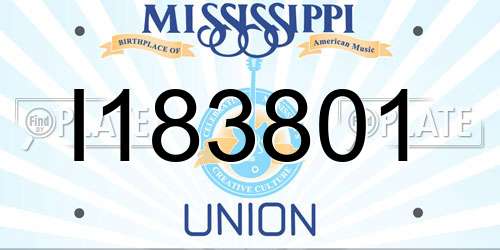 I183801 Mississippi License Plate