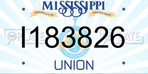 I183826 Mississippi License Plate