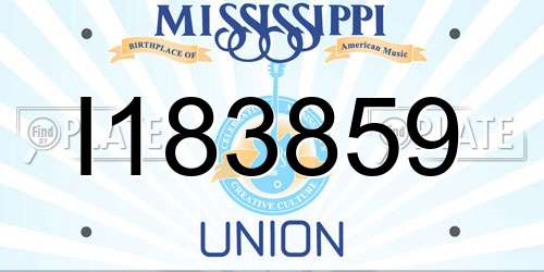 I183859 Mississippi License Plate