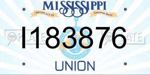 I183876 Mississippi License Plate