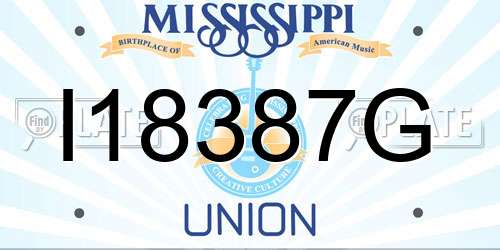 I18387G Mississippi License Plate