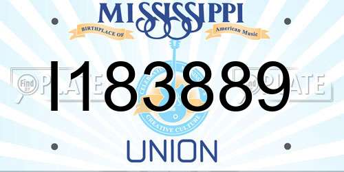 I183889 Mississippi License Plate