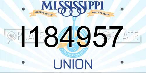I184957 Mississippi License Plate