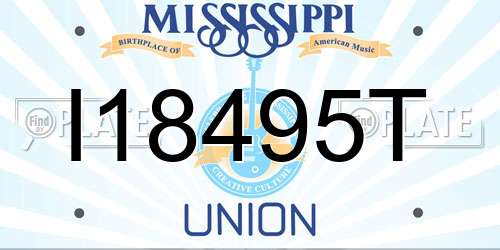 I18495T Mississippi License Plate