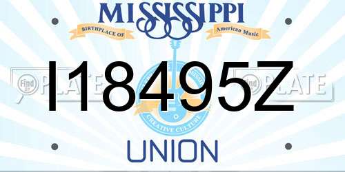 I18495Z Mississippi License Plate