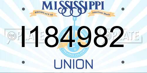 I184982 Mississippi License Plate