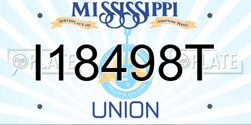 I18498T Mississippi License Plate